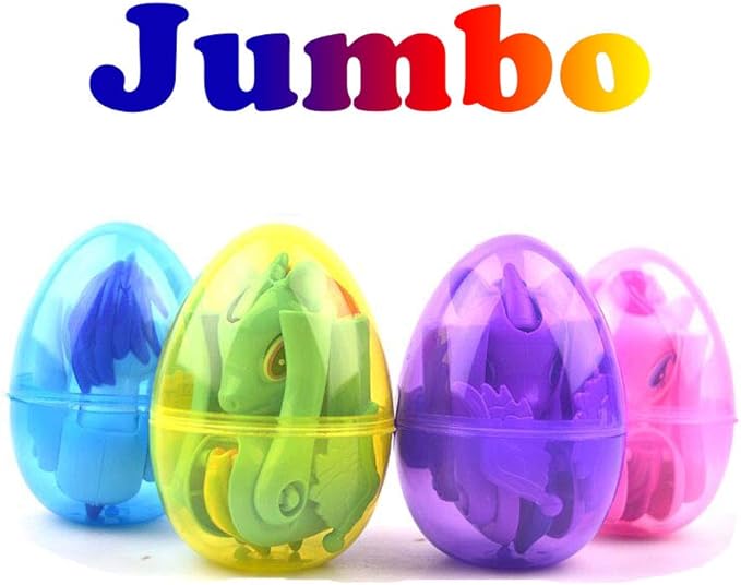 AA-Winnie-209$-4 Pack Jumbo Unicorn Deformation Easter Eggs with Toys Inside for Kids
