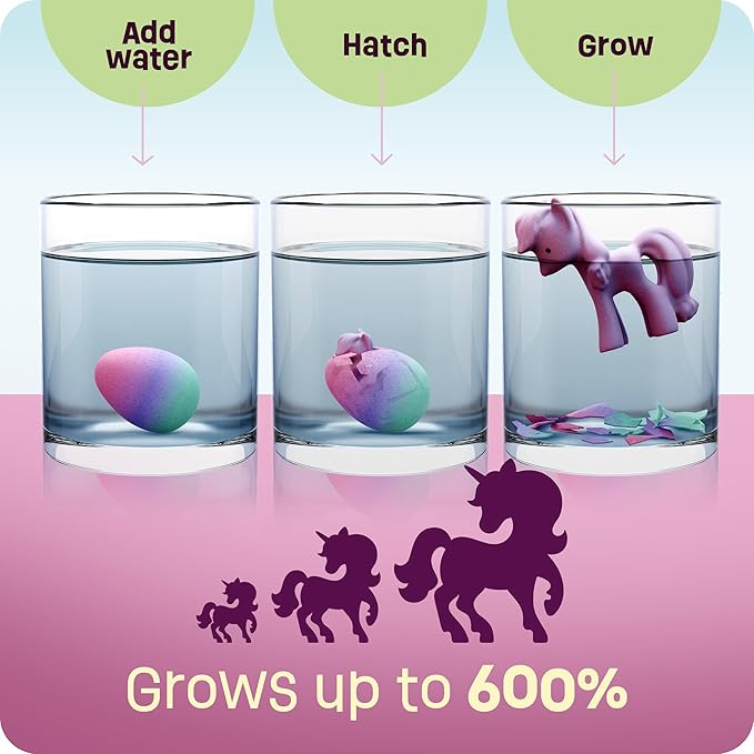 AA-99$-Unicorn Hatching Surprise Easter Eggs for Kids - 6 Pack - Grows 600% - Unicorn Toys for Girls Age 3-8 - Birthday Gift Ideas and Party Favors for 3+ Year Old Girl