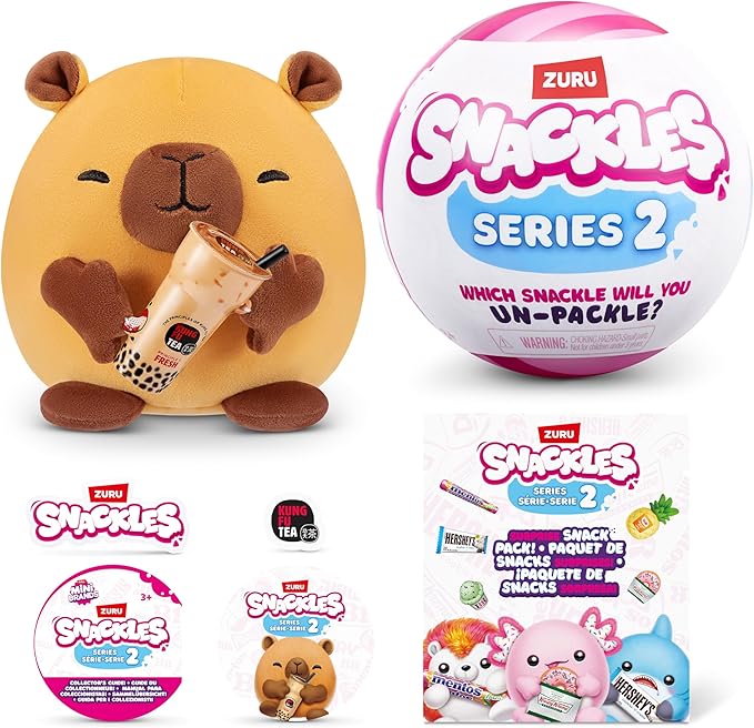 99$-2 Mystery UNbox 5 Inch Plush in Capsule by ZURU, Ultra Soft Plush, Collectible Plush with Real Licensed Brands, Stuffed Animal