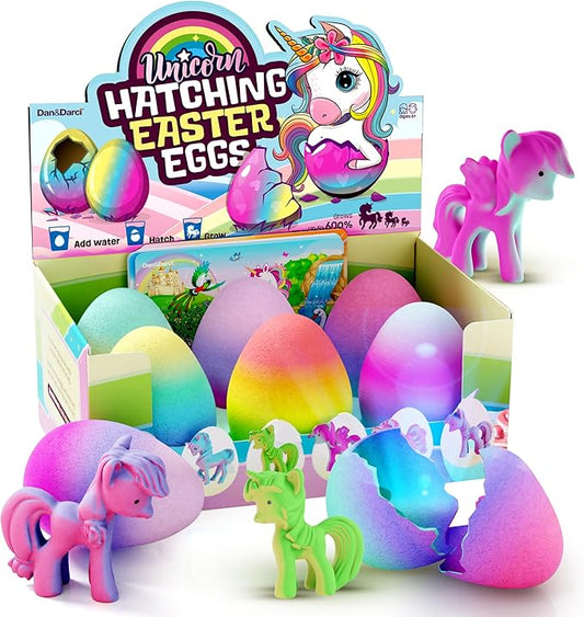 AA-99$-Unicorn Hatching Surprise Easter Eggs for Kids - 6 Pack - Grows 600% - Unicorn Toys for Girls Age 3-8 - Birthday Gift Ideas and Party Favors for 3+ Year Old Girl