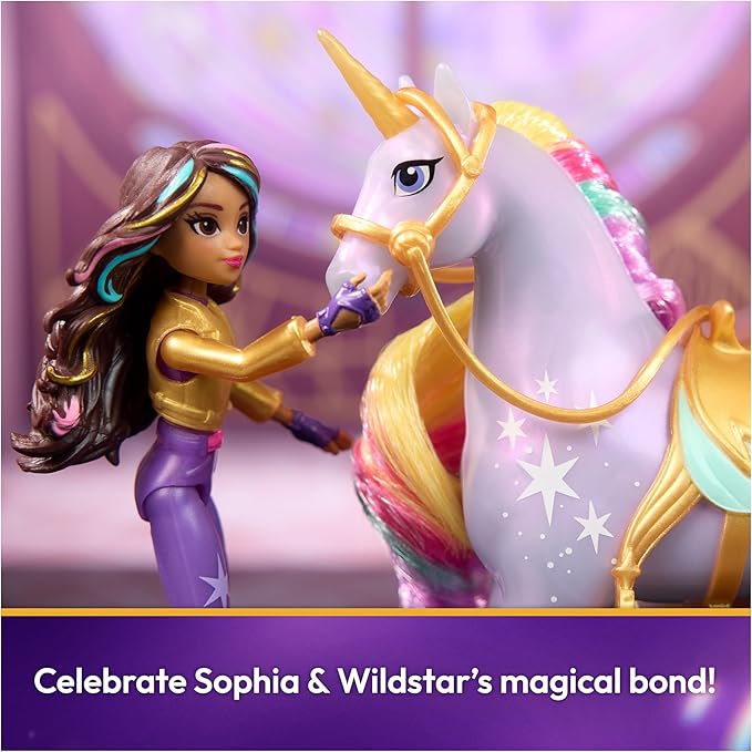 Debbie-$-Unicorn Academy, Sophia & Wildstar with 2 Accessories & Hair Tool